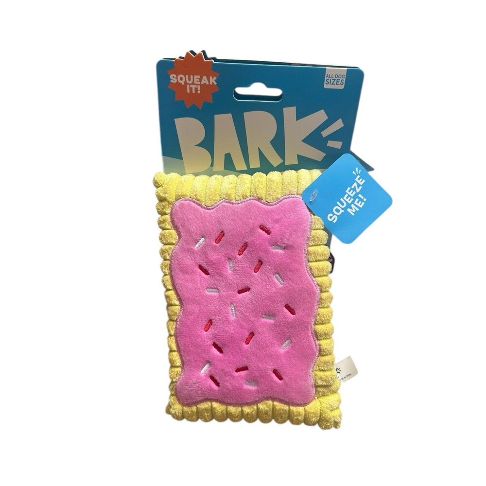 Bark Box Toaster Poodle Squeaky Plush Crinkly Tug & Shake Dog Toy 7" New